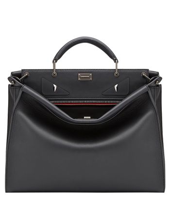 Fendi Peekaboo Fit Smooth black leather bag 7VA4069 Black